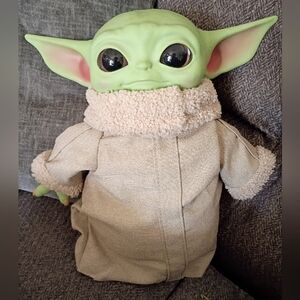Mattel Green and Beige Grogu Plush Baby Yoda